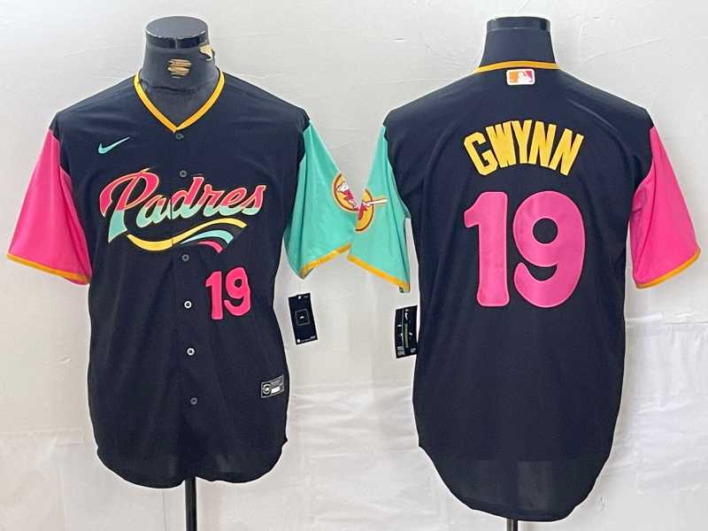 Men%27s San Diego Padres #19 Tony Gwynn Black City Connect Cool Base Stitched Baseball Jerseys